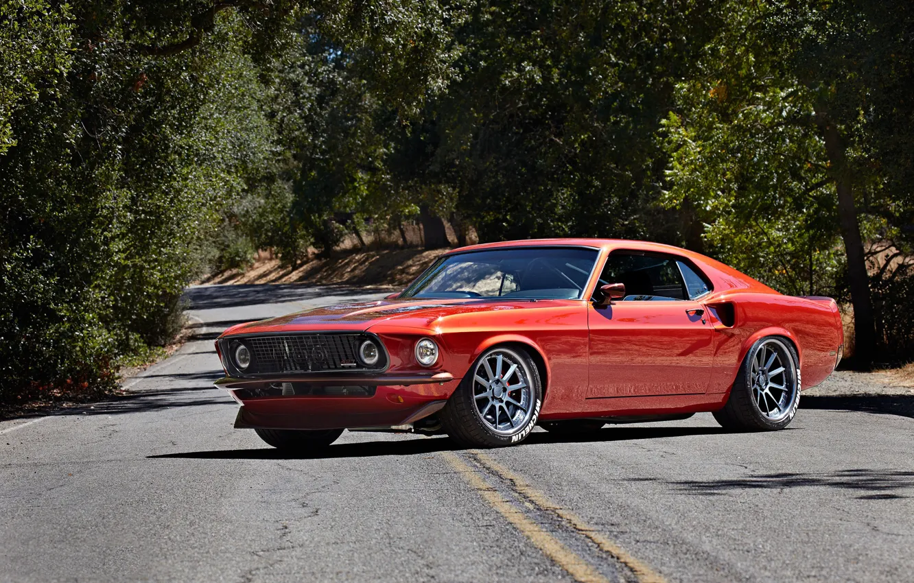Photo wallpaper Mustang, Ford, 1969, Fastback, Wheels, RB3C, Forgeline, on