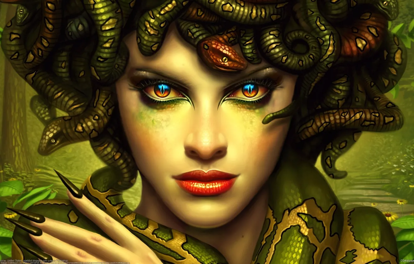 Photo wallpaper snake, George Patsouras, Medusa
