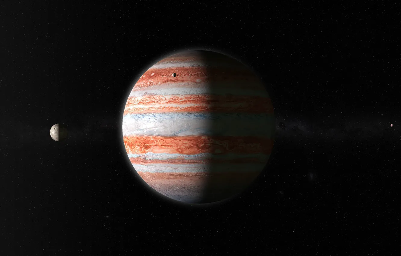 Photo wallpaper Planet, Space, Jupiter, Satellite, System, Gas giant, by George Shaposhnikov, Gas Giant