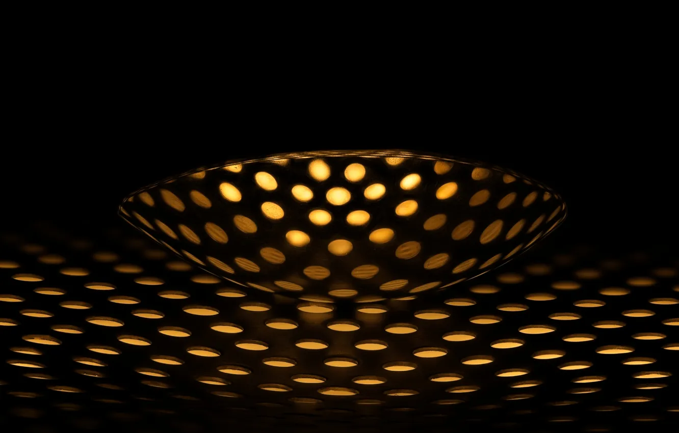 Photo wallpaper light, circles, darkness, polka dot, hole