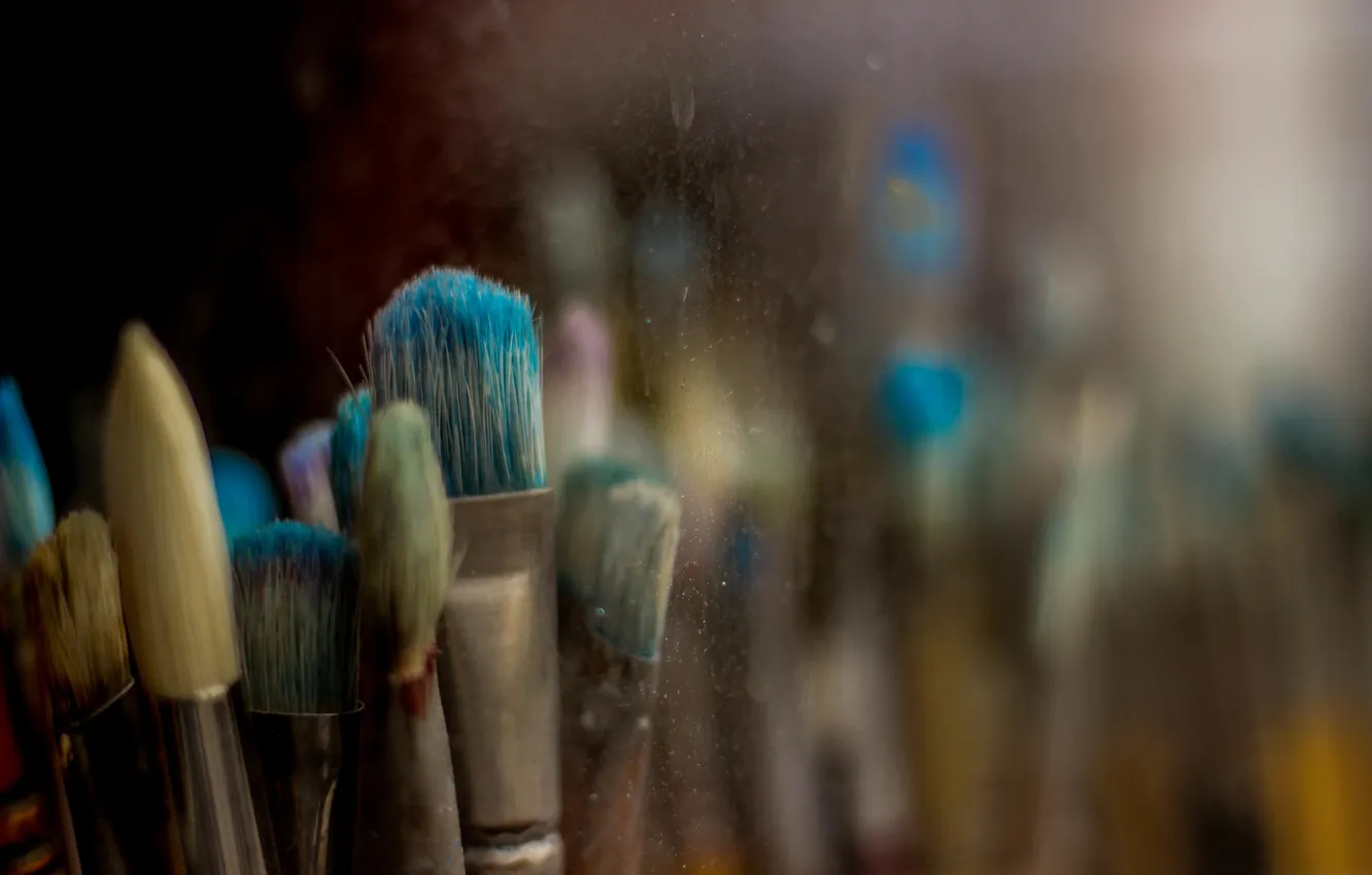 Photo wallpaper paint, color, brush, brush