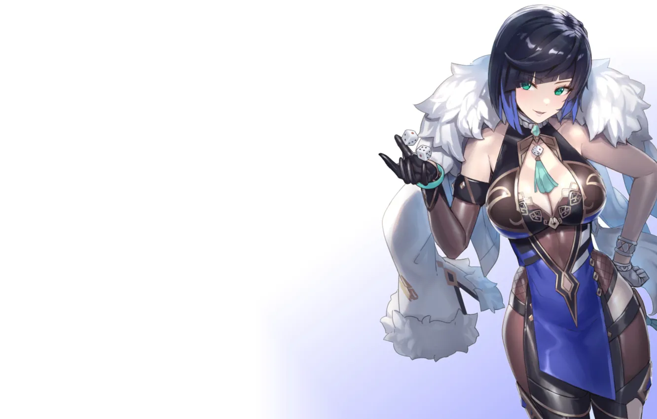 Photo wallpaper girl, hot, sexy, blue, anime, short hair, DICE, armpit