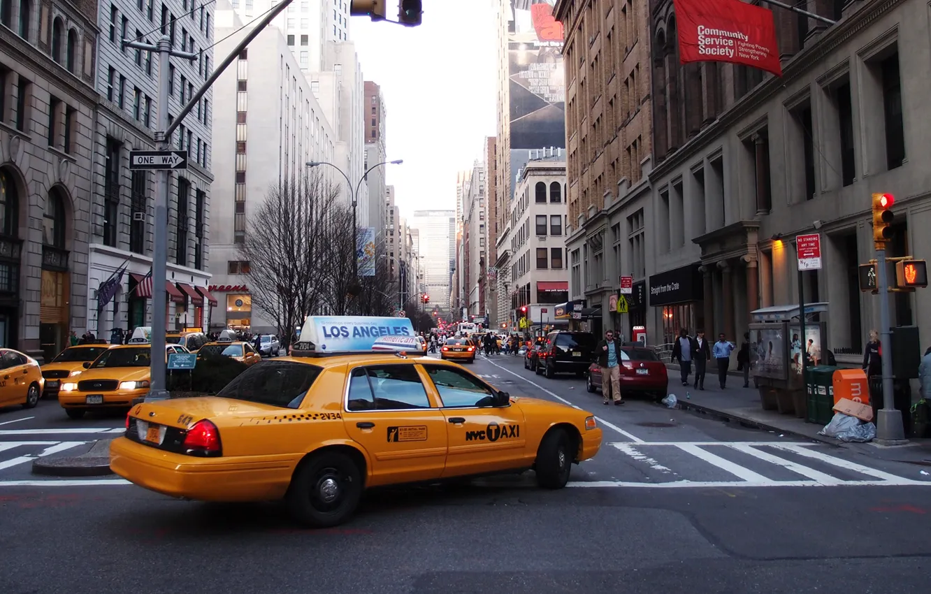 Photo wallpaper street, taxi, new York, New York