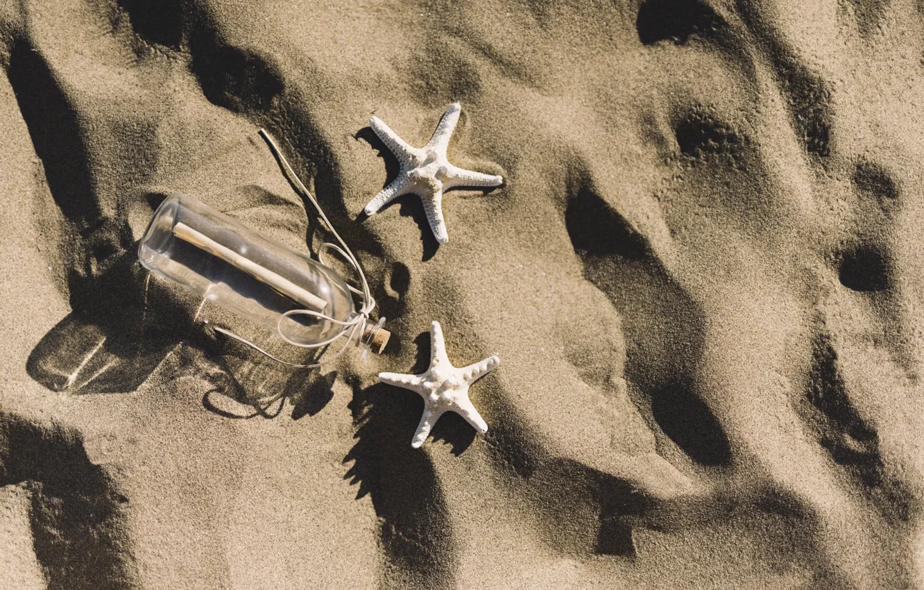 Photo wallpaper sand, beach, summer, stars, summer, beach, sand, marine