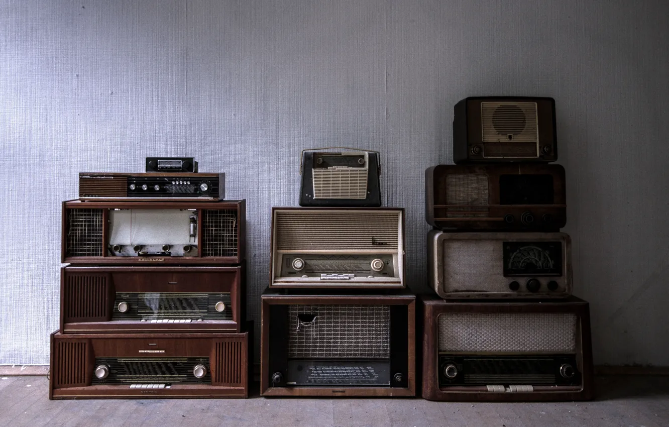 Photo wallpaper room, radio, receiver