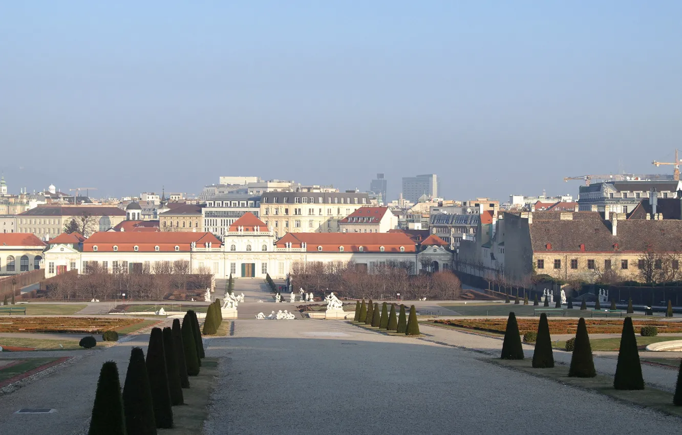 Photo wallpaper Park, Austria, panorama, Vienna, Belvedere