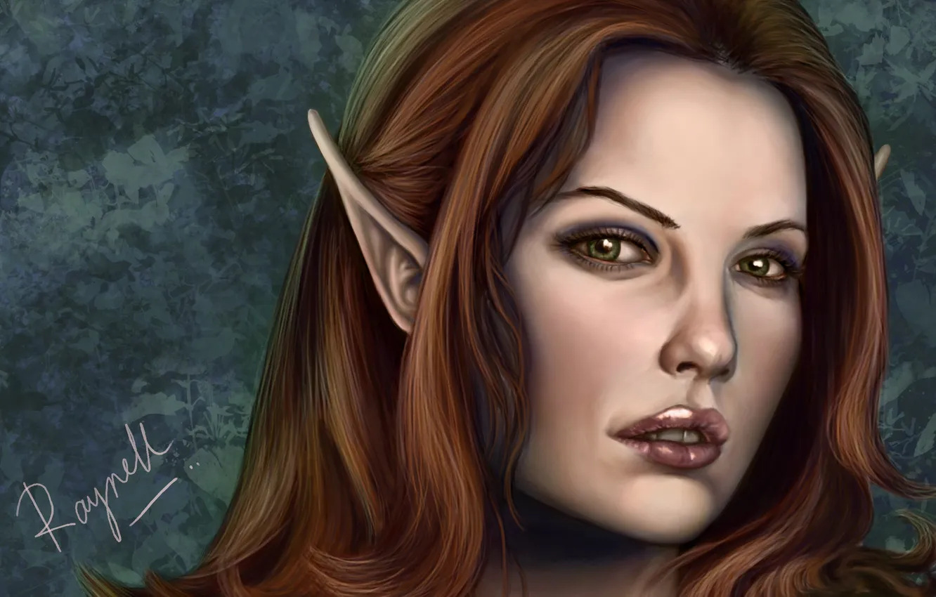 Photo wallpaper girl, face, art, elf, ears