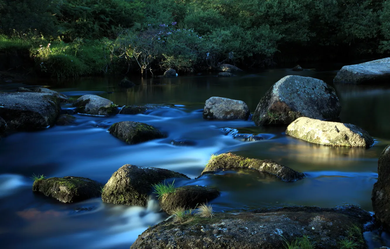 Photo wallpaper landscape, reflections, dartmoor, slowexposure