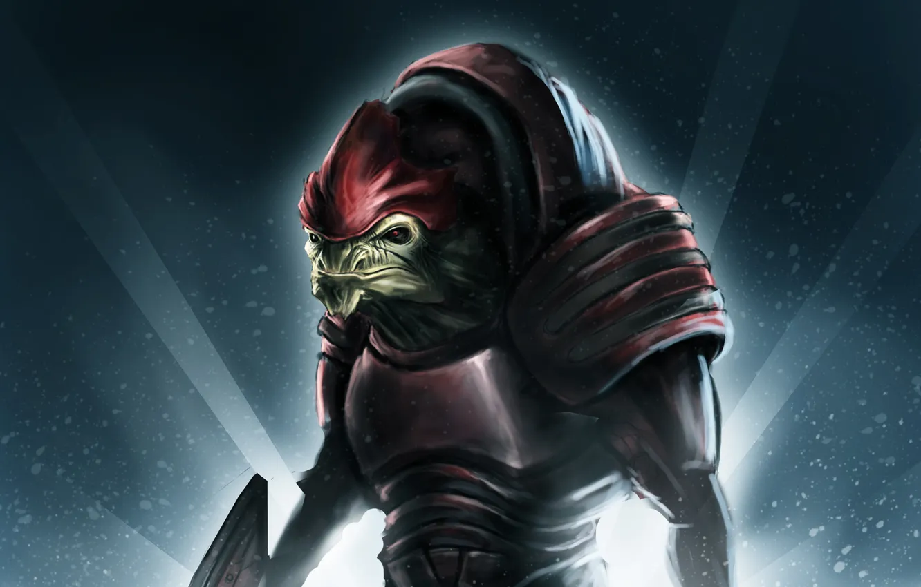 Photo wallpaper mass effect, krogan, Urdnot Rex, Urdnot Wrex