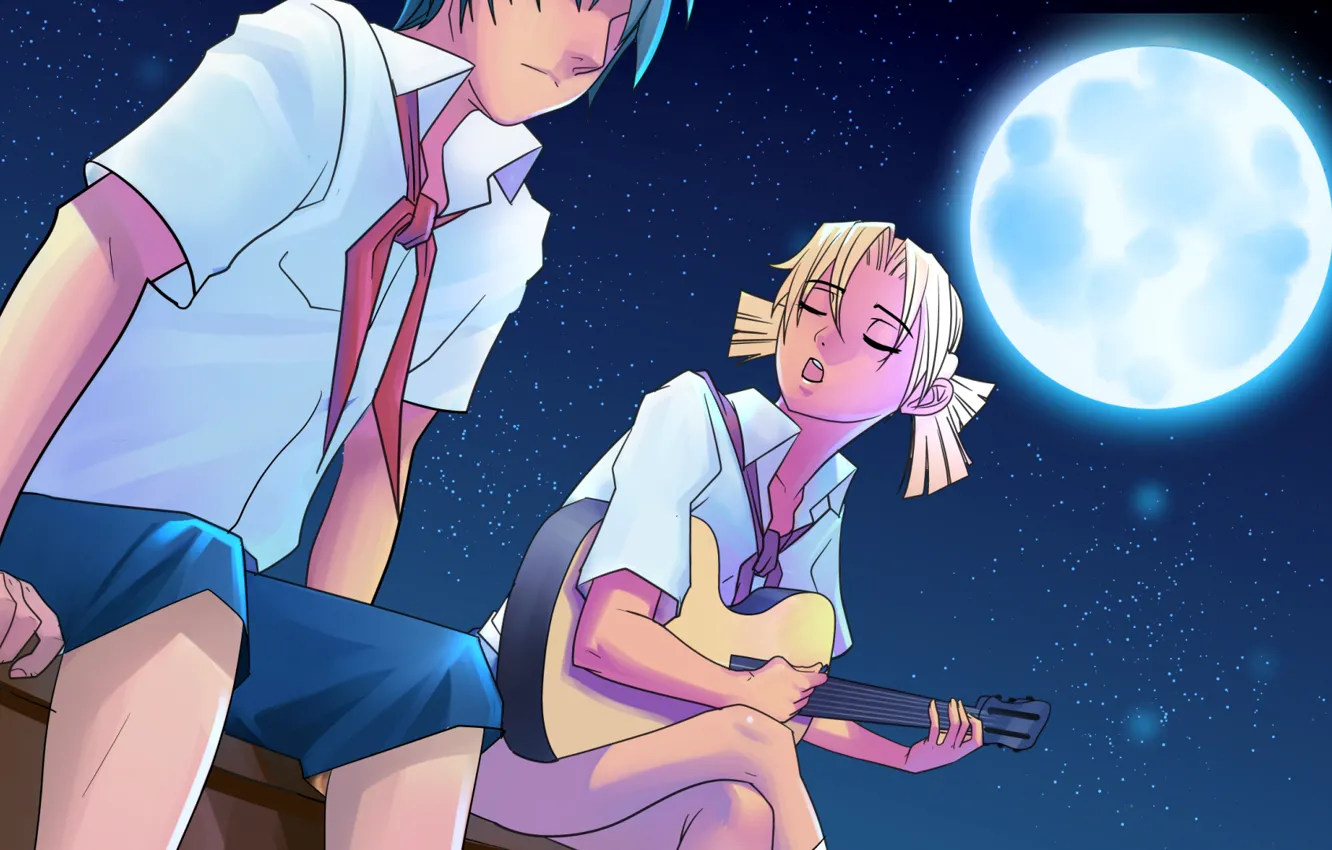 Photo wallpaper the moon, guitar, Alice, endless summer