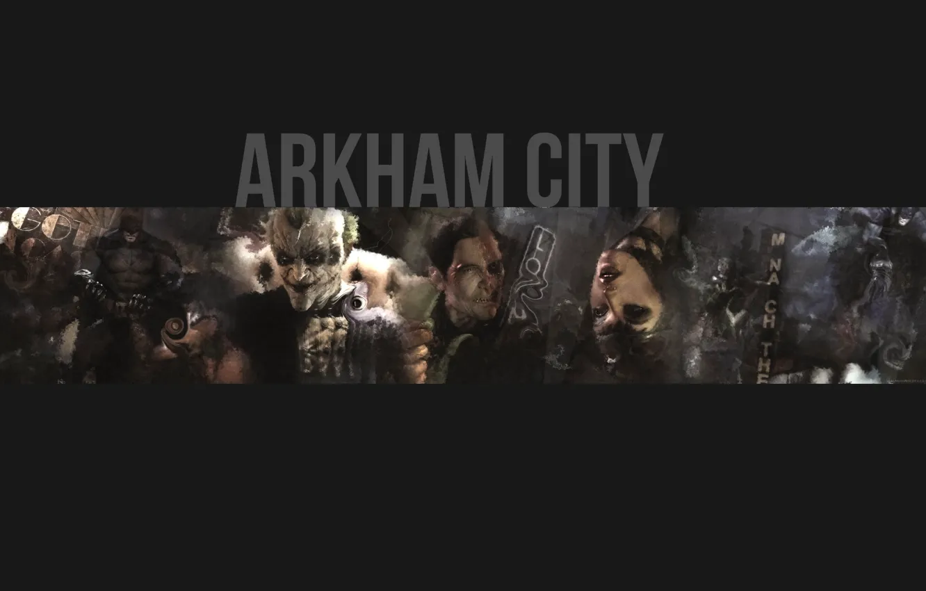 Photo wallpaper the game, Joker, Batman, two-faced, Cat woman, Batman Arkham City