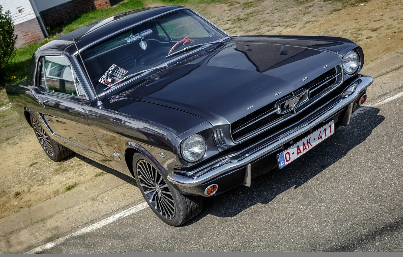 Photo wallpaper Mustang, Ford, 1964, Hrome