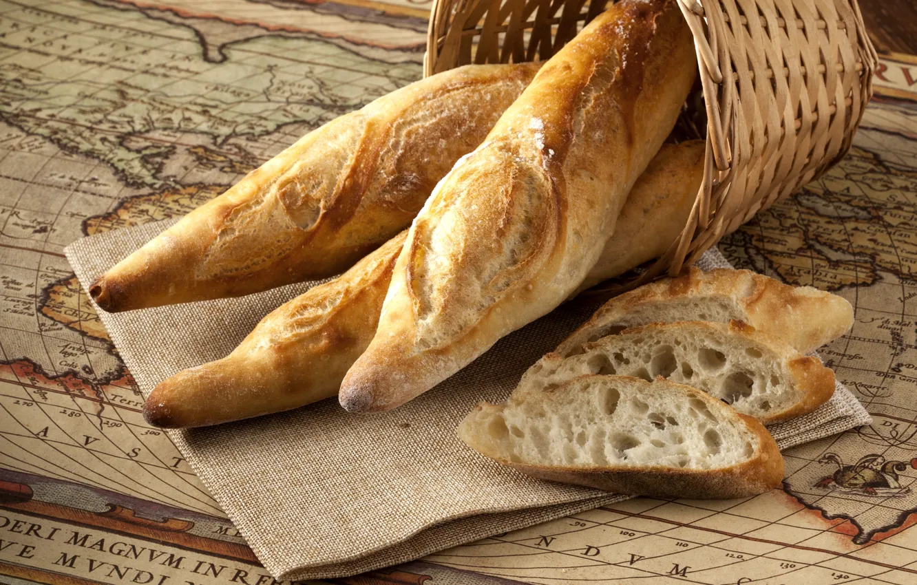 Photo wallpaper bread, baguette, cakes, delicious