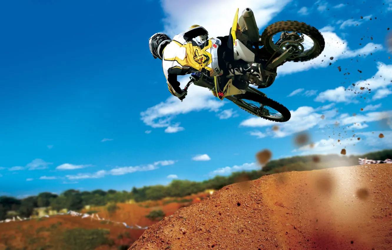 Photo wallpaper Jump, motorcycle