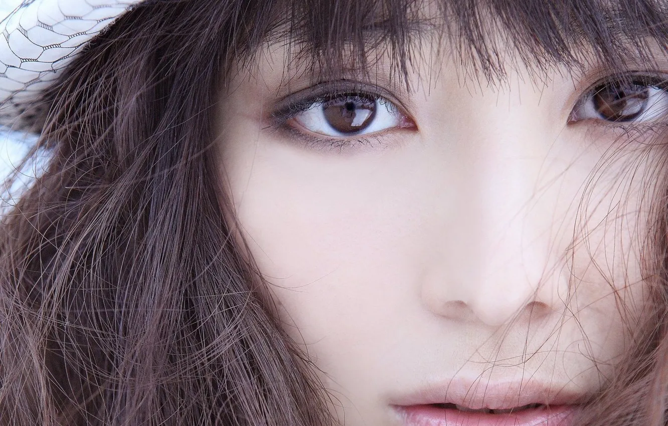 Photo wallpaper eyes, face, hair, Japanese, lips