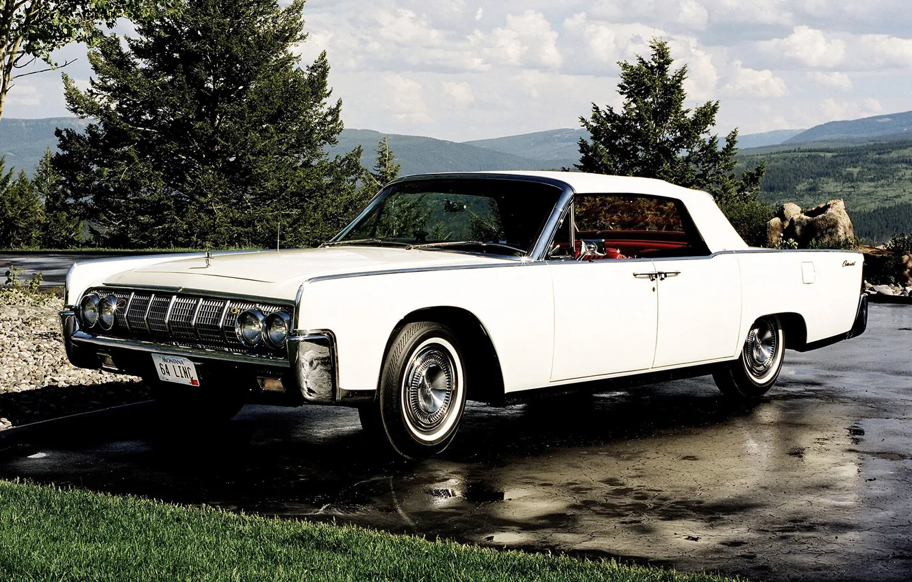 Photo wallpaper Lincoln, white, Shine, Continental, chrome, Convertible