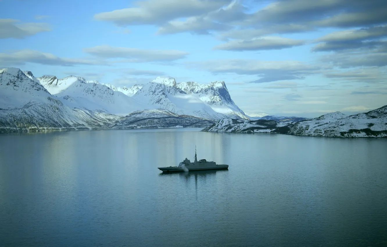 Photo wallpaper frigate, normandie, French Navy
