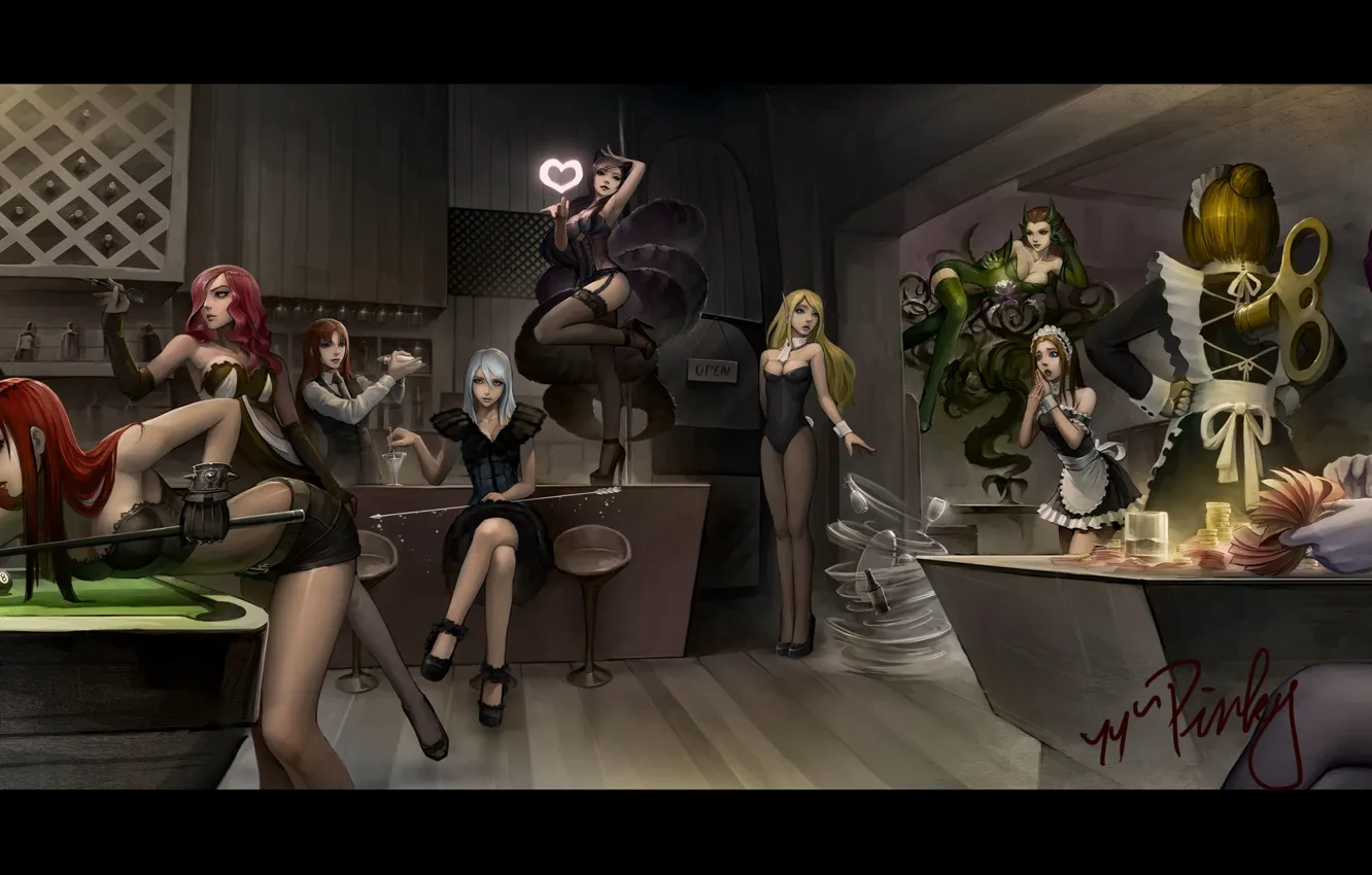 Photo wallpaper erotic, bar, Striptease, sandbox, art, League of Legends, LoL