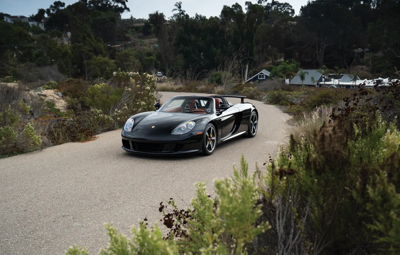 Photo wallpaper Porsche, supercar, black, Porsche Carrera GT