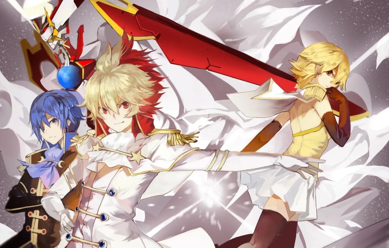 Photo wallpaper girl, anime, art, guy, stars, star driver, agemaki wako, tauburn