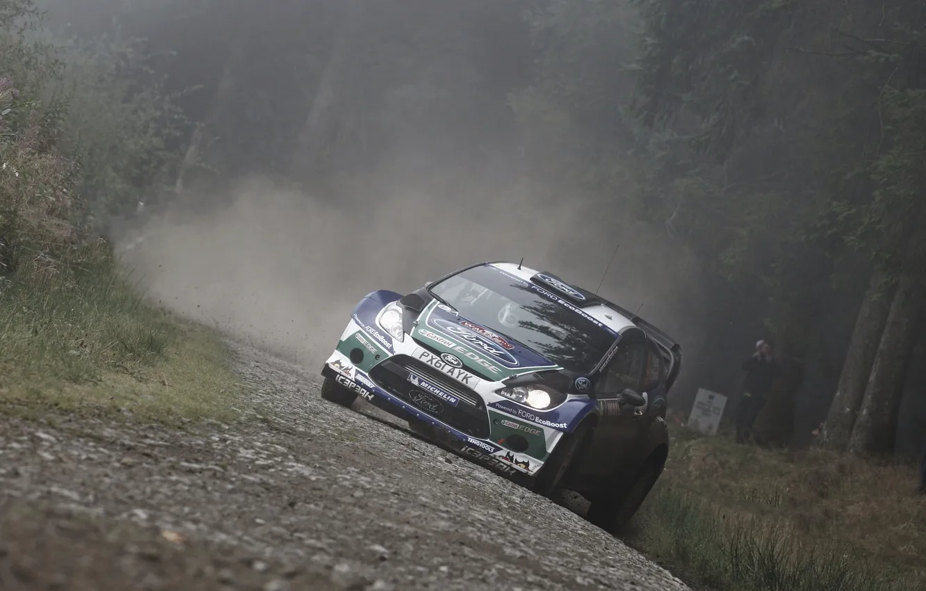 Photo wallpaper forest, race, Ford, Skid, WRC, Rally, Fiesta, Fiesta