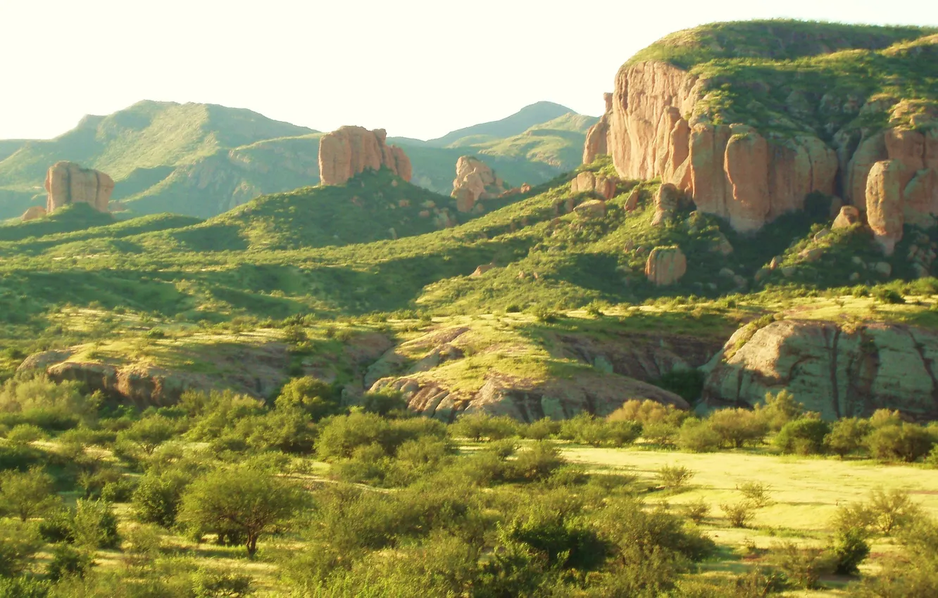 Photo wallpaper mountains, nature, rocks, hills