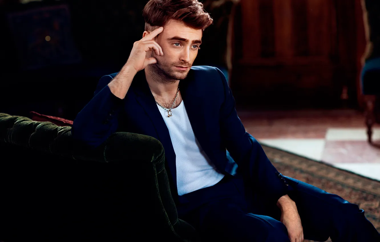Photo wallpaper photoshoot, Daniel Radcliffe, Essential Homme
