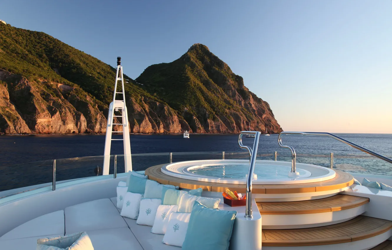Photo wallpaper pool, interior, luxury, deck, motor, MEGA, MALATYA yacht