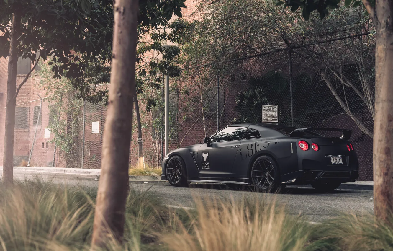 Photo wallpaper Matt, Nissan, GT-R, black, Nissan