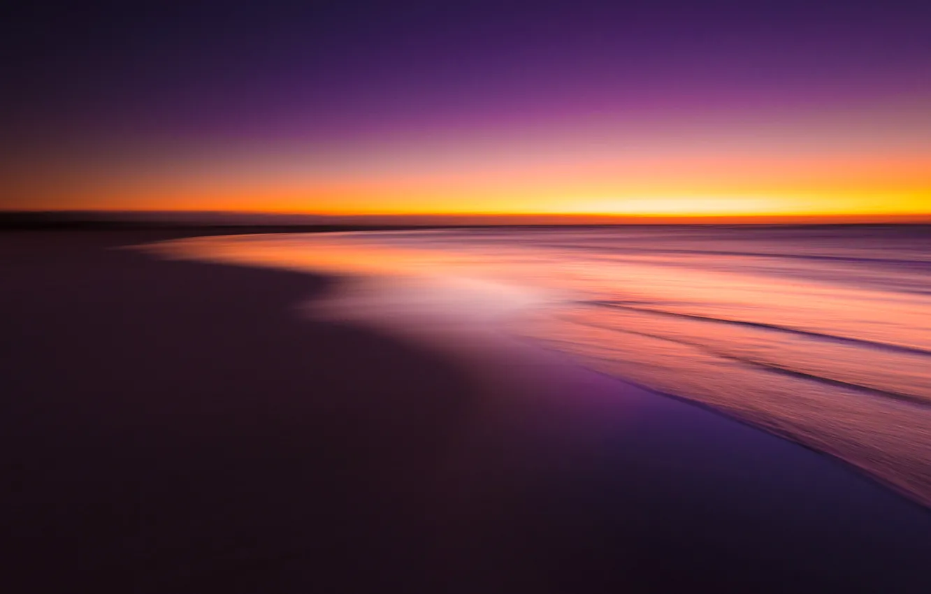 Photo wallpaper sea, color, sunset, Beach