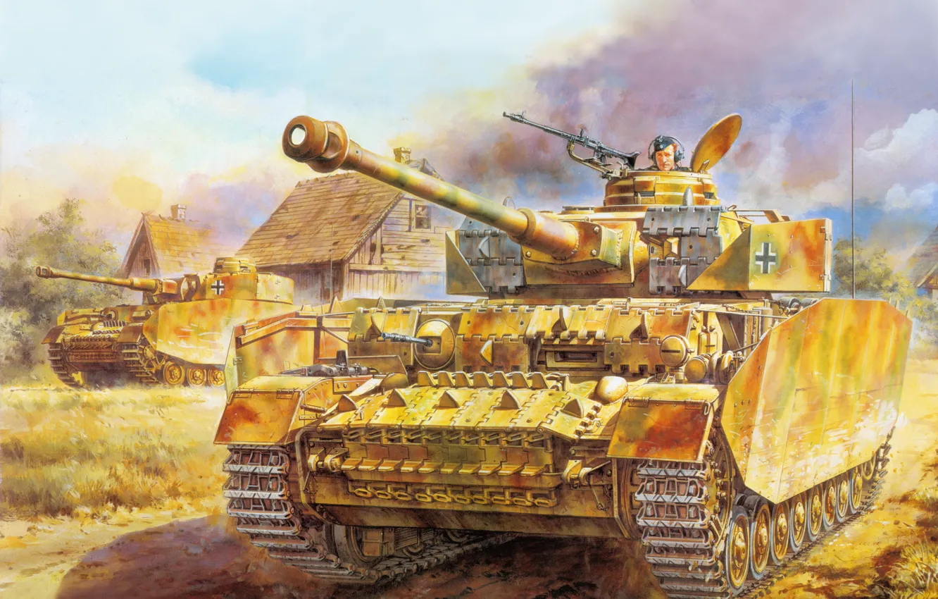 Photo wallpaper Figure, Tank, A IV, German, Panzerkampfwagen IV, Tank weapon, 75-mm KwK.40, Average