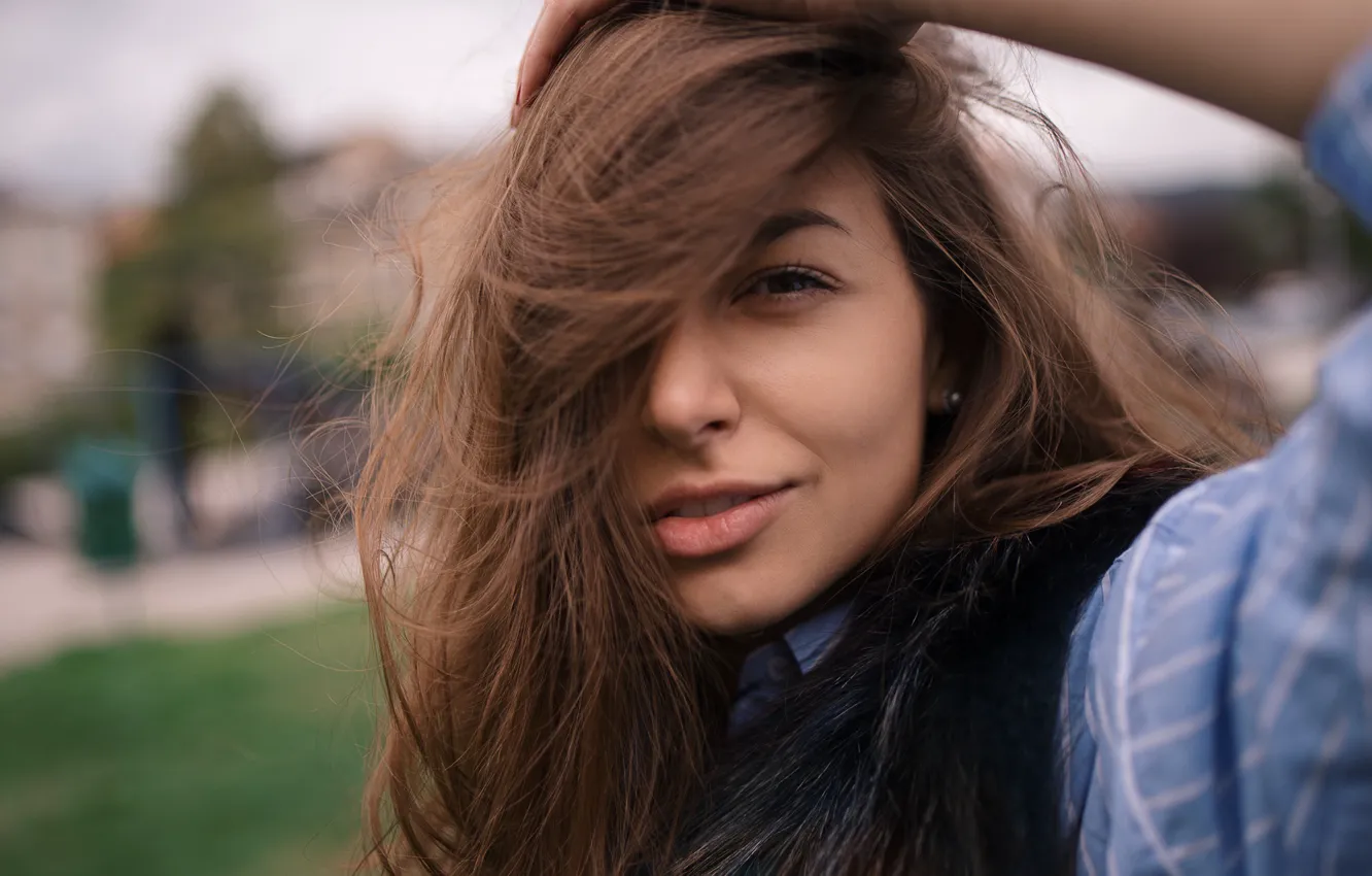 Photo wallpaper portrait, hairstyle, brown hair, bokeh, Amina, Order Akbaş Age