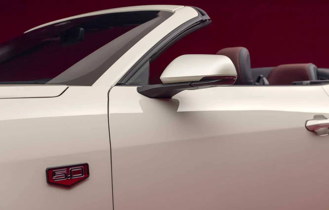 Photo wallpaper Ford, Mustang, Ford, details, Convertible, Mustang GT, 2025, Rear view mirror