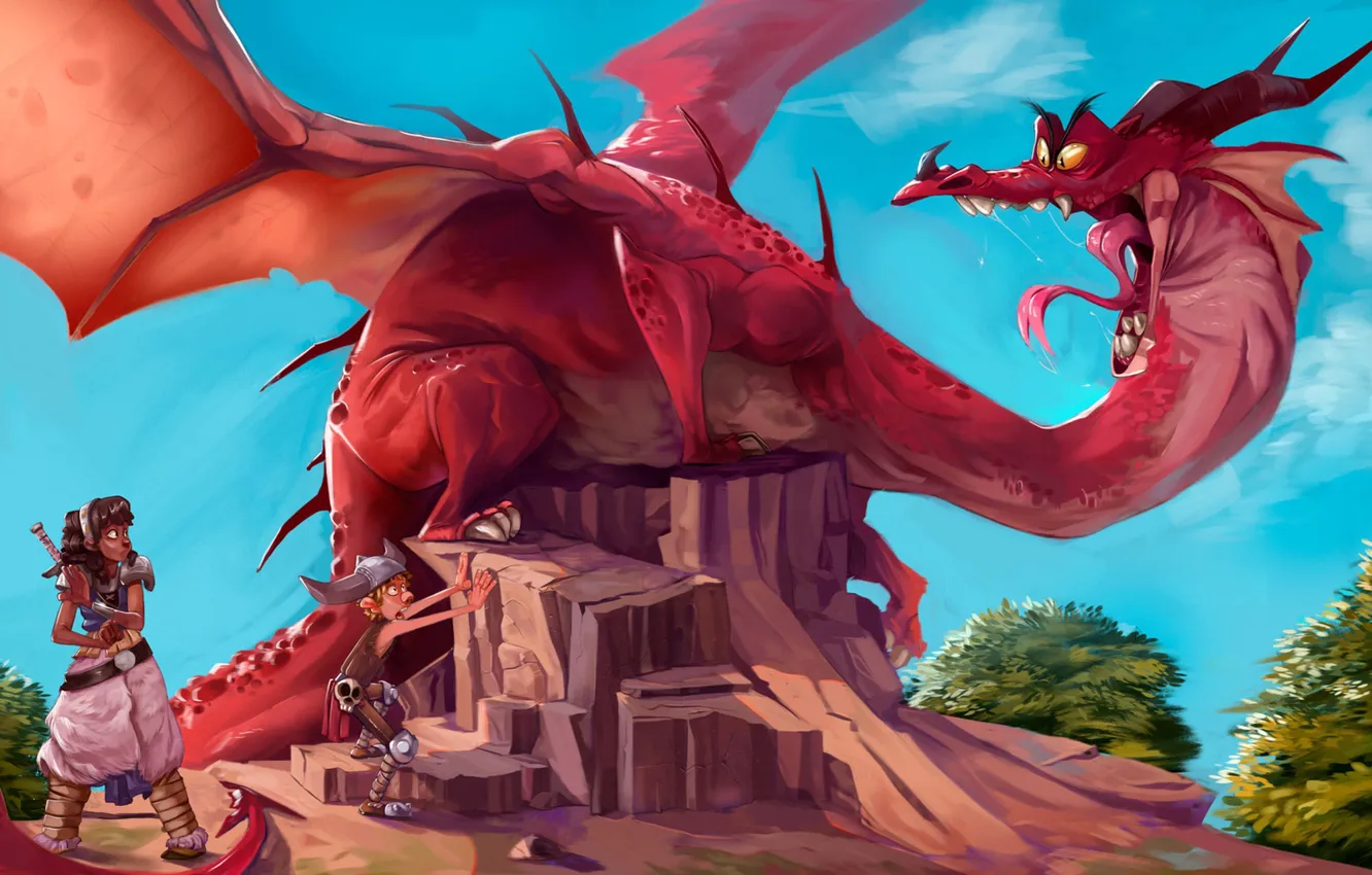 Photo wallpaper Fantasy, Dragon, Illustration, by Alex Mamedes, Alex Mamedes, Dragon Brazil, Dragon Brazil