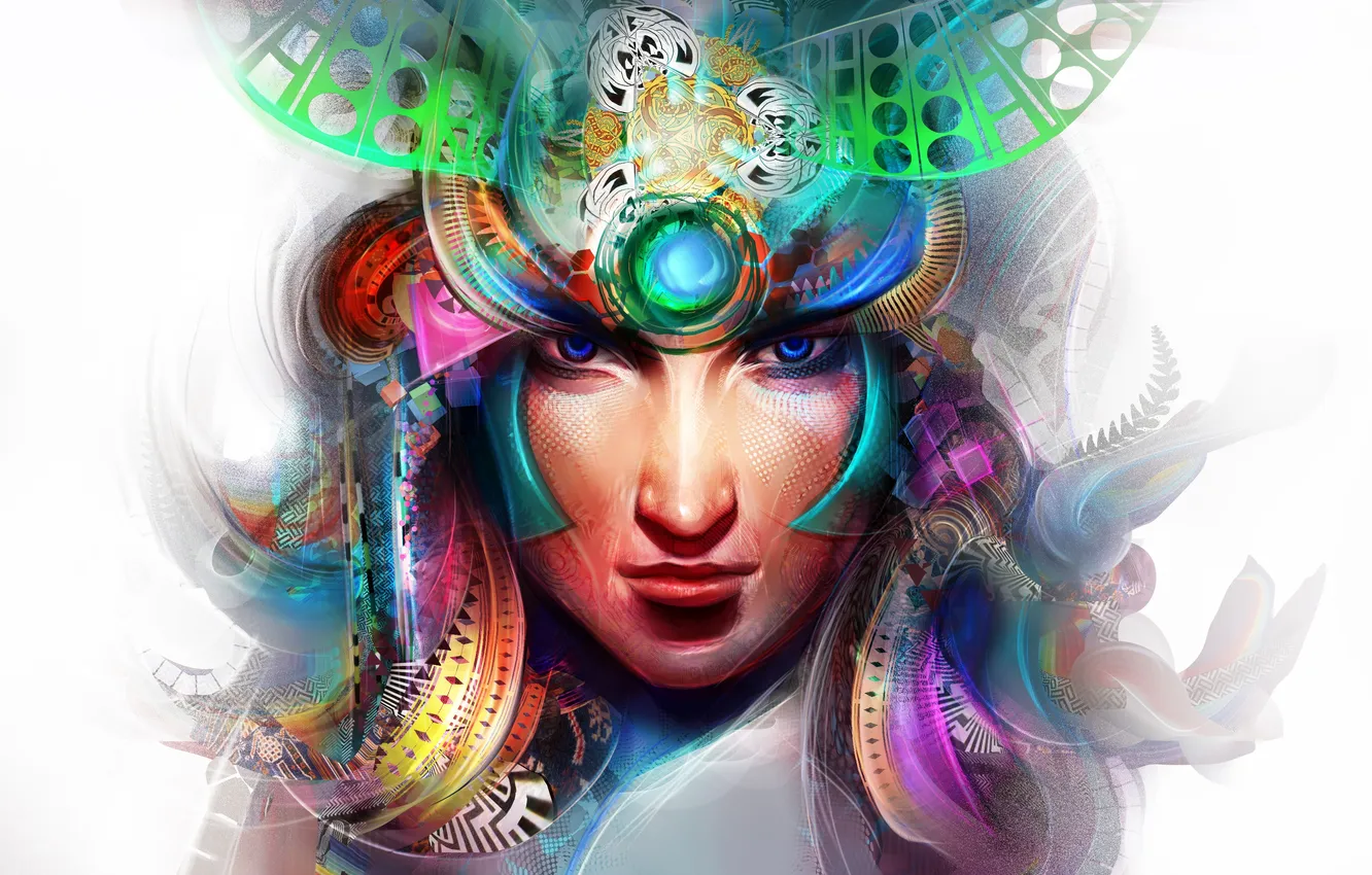 Photo wallpaper eyes, look, girl, face, art