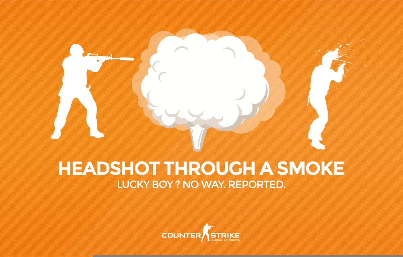 Photo wallpaper CS GO, Counter Strike Global Offensive, Серия &ampquot;CS GO Situation&ampquot;, Headshot through a smoke, Lucky …