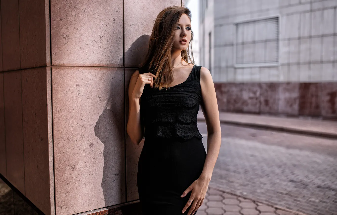 Photo wallpaper look, girl, street, model, hair, Disha Shemetova, Katherine Monich