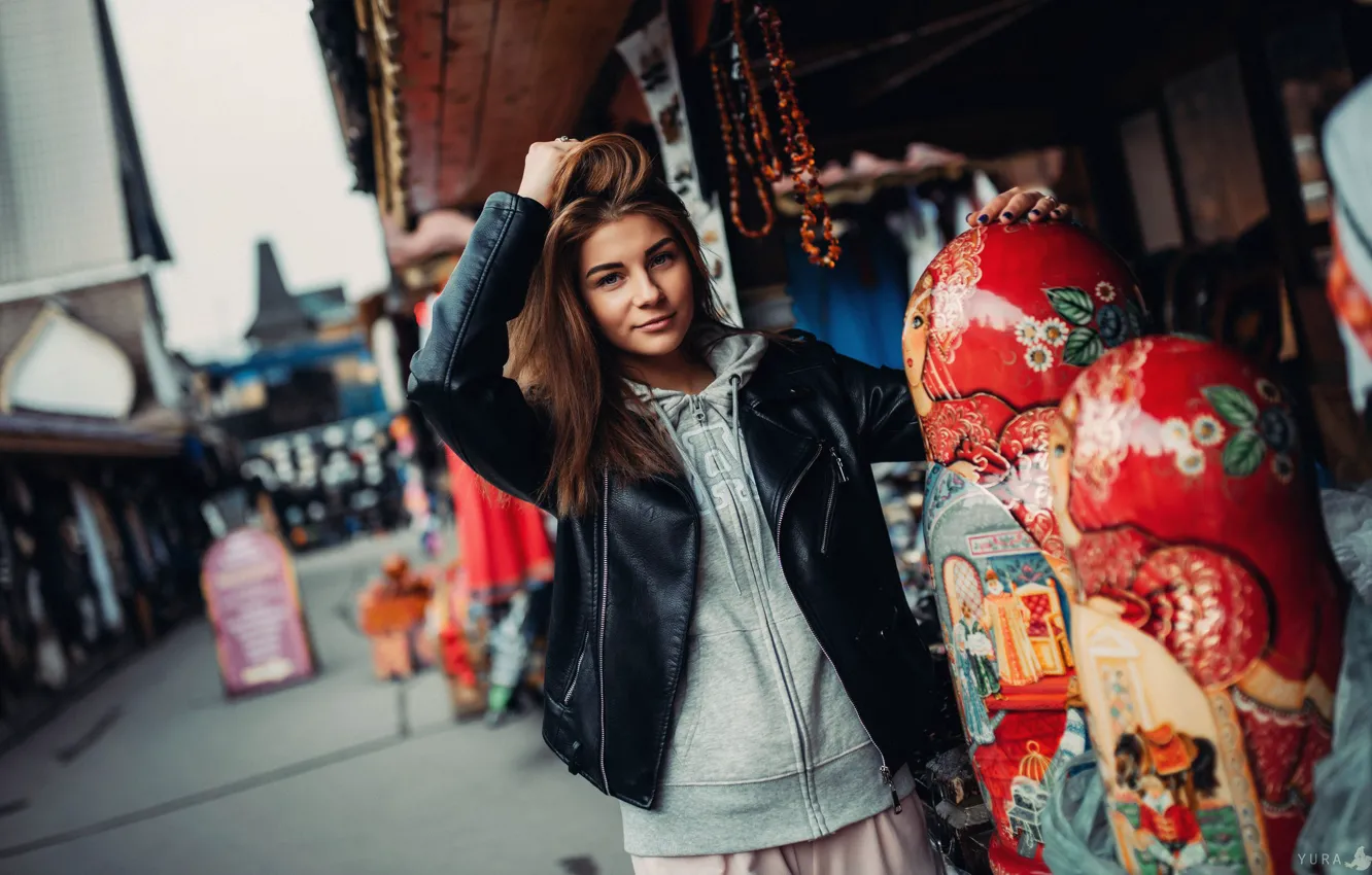 Photo wallpaper girl, matryoshka, Lena, Yura Warner