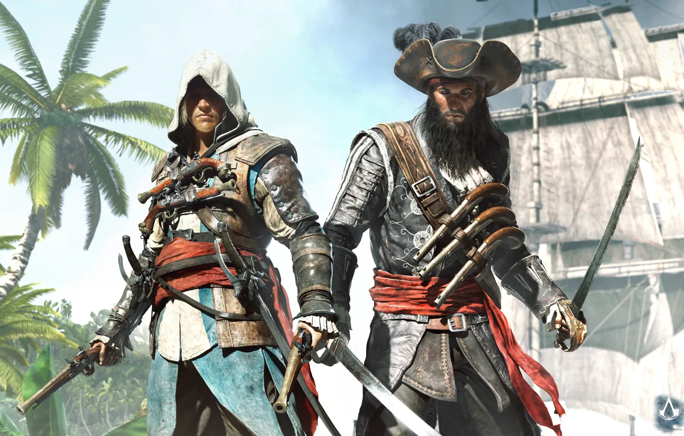 Photo wallpaper pirate, captain, Black Flag, assassin, Blackbeard, Edward Kenway, Assassin's Creed IV: Black Flag, Blackbeard