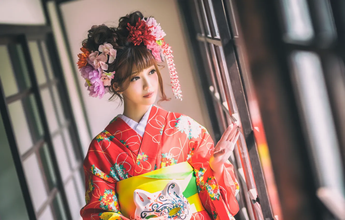 Photo wallpaper face, style, background, Asian