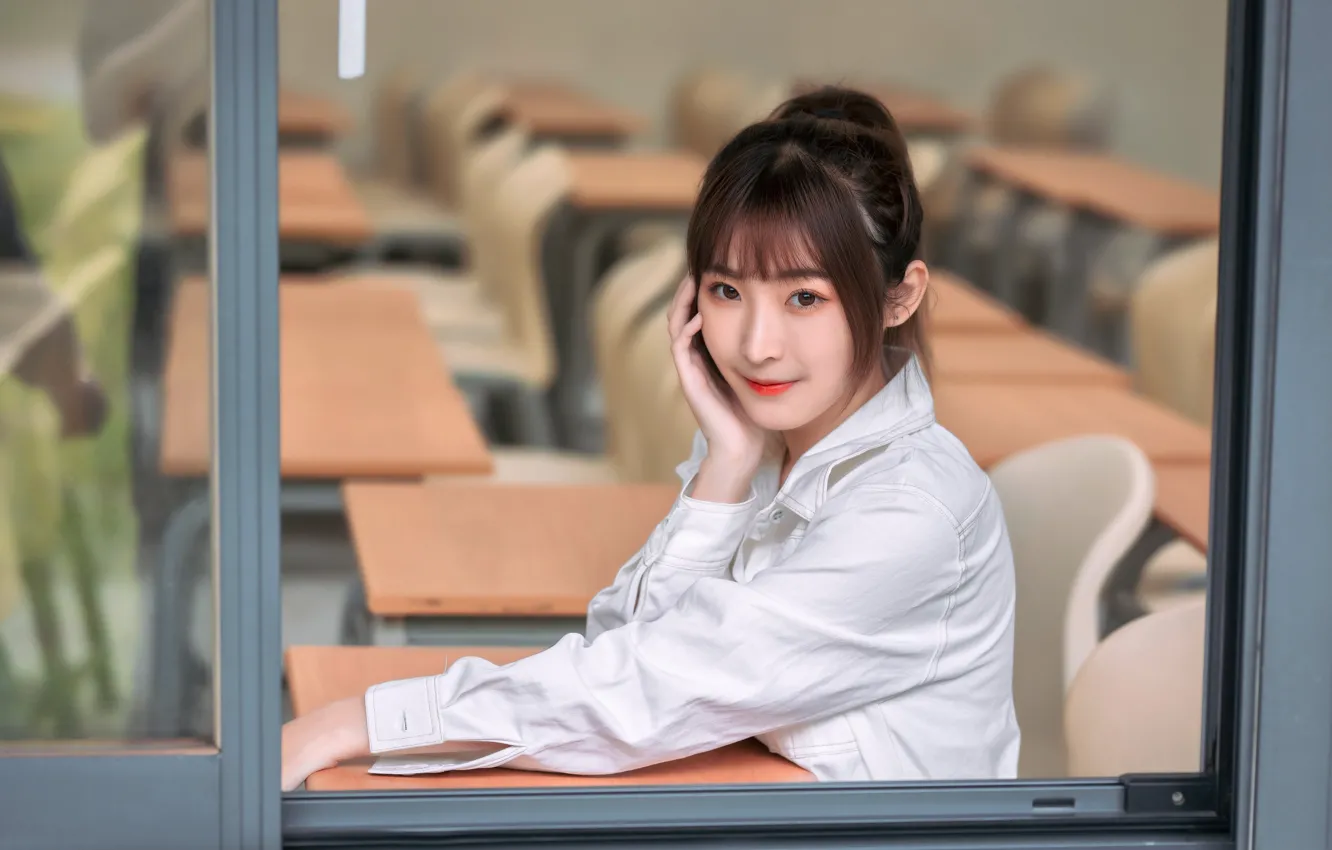 Photo wallpaper look, window, Asian