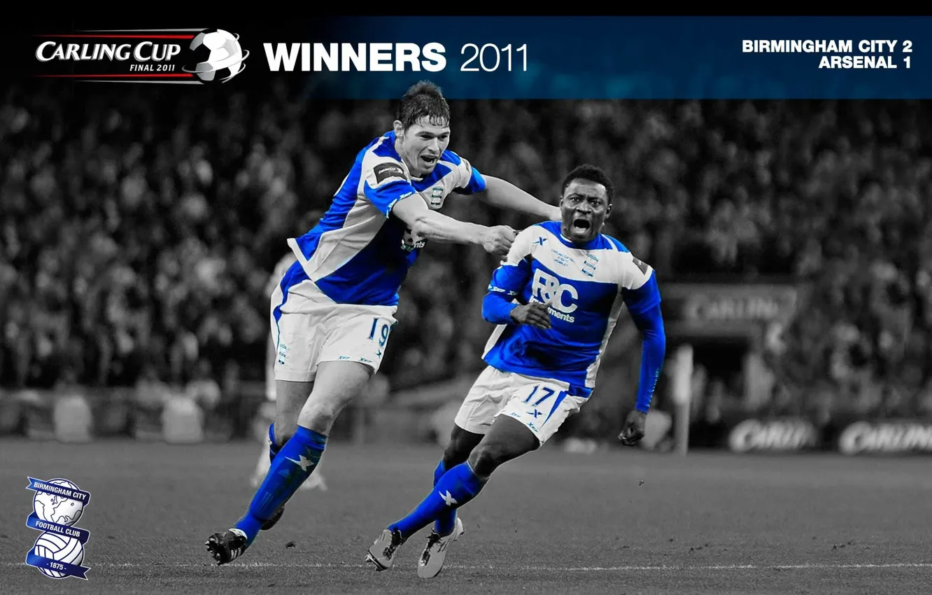 Photo wallpaper wallpaper, football, England, Sport, players, Birmingham City FC, Carling Cup Winners