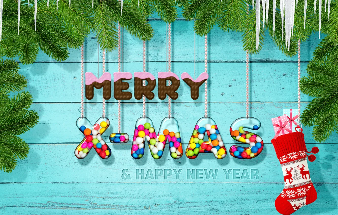 Photo wallpaper christmas, new year, candy