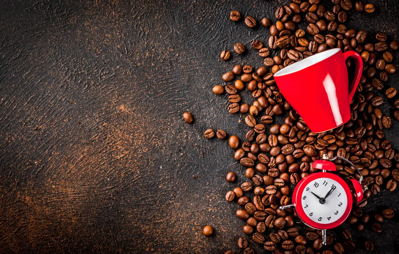Photo wallpaper background, watch, coffee, coffee beans, checker