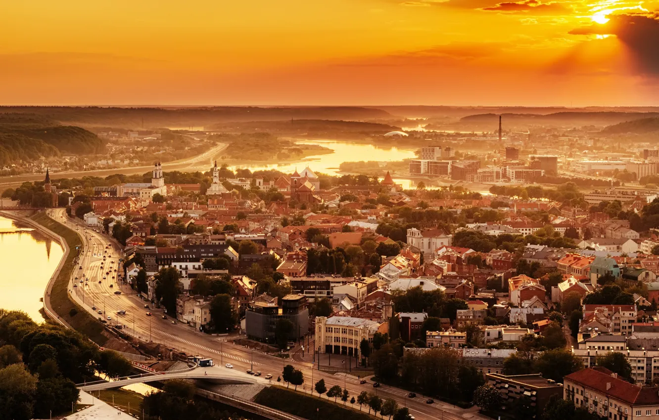 Photo wallpaper Lithuania, Kaunas, city