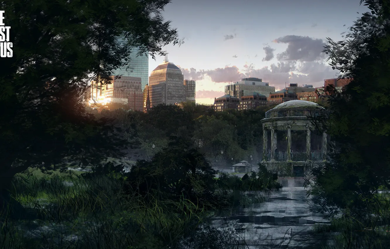 Photo wallpaper the city, building, swamp, art, postapokalipsis, The Last of Us