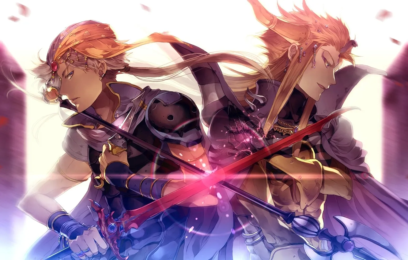 Photo wallpaper decoration, weapons, magic, sword, art, horns, battle, guy