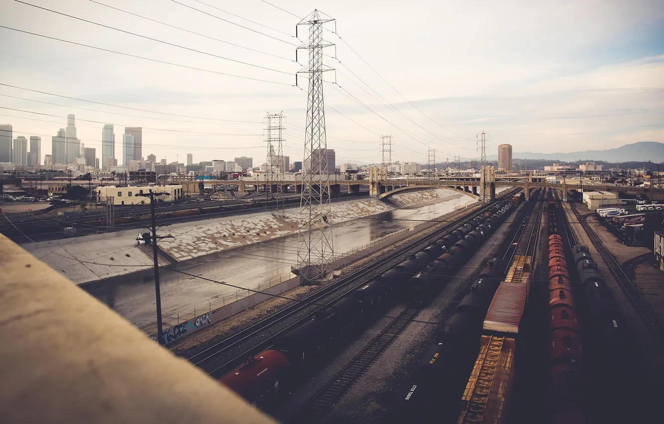 Photo wallpaper metro, rails, train, station