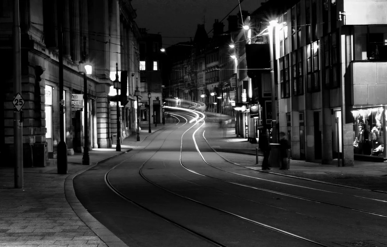 Photo wallpaper road, night, the city