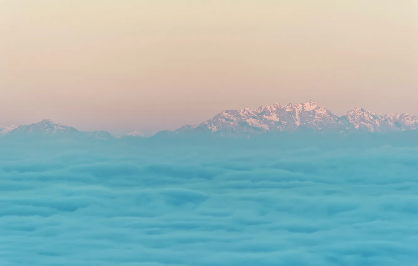 Photo wallpaper clouds, mountains, nature